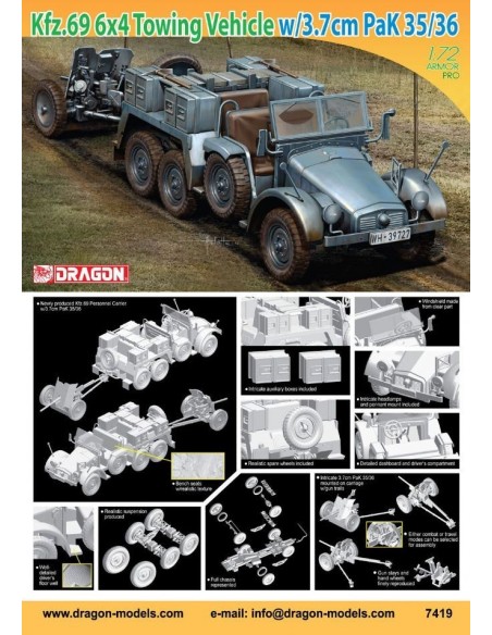 1:72 Kfz.69 6x4 Truck & 3.7cm Pak 35/36