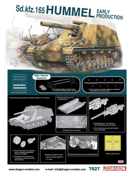 1:72 SD.KFZ.165 HUMMEL EARLY PROD. W/NEO TRACK