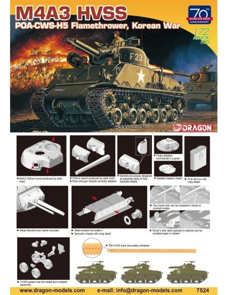 1:72 M4A3  HVSS POA-CWS-H5 FLAMETHROWER