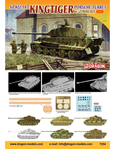 1:72 Sd.Kfz182 Kingtiger Porsche Turret w/Zimmerit