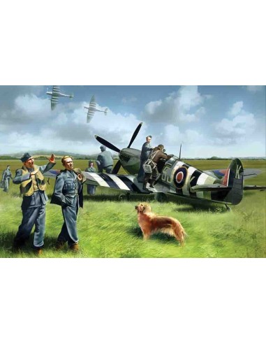 1:48 Spitfire Mk.IX with RAF Pilots and Ground