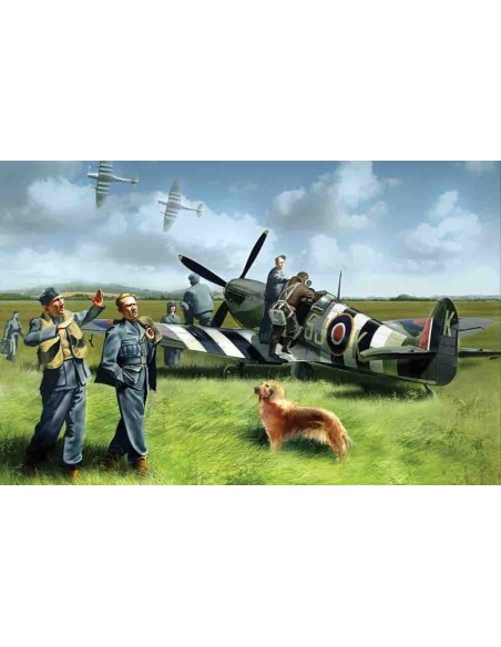 1:48 Spitfire Mk.IX with RAF Pilots and Ground