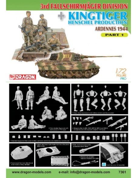 1:72 3rd Fallschirmjager Div+Kingtiger Henschel