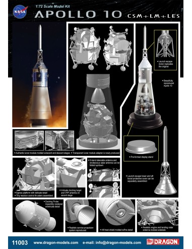 1:72 APOLLO 10 CSM + LM + LES