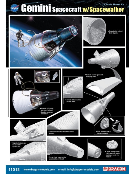 1:72 GEMINI Spacecraft w/Spacewalker