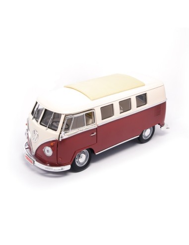 1:18 1962 VW Microbus Techo Cerrado Burgundy