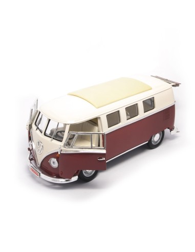1:18 1962 VW Microbus Techo Cerrado Burgundy