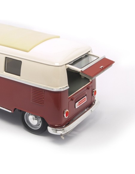1:18 1962 VW Microbus Techo Cerrado Burgundy