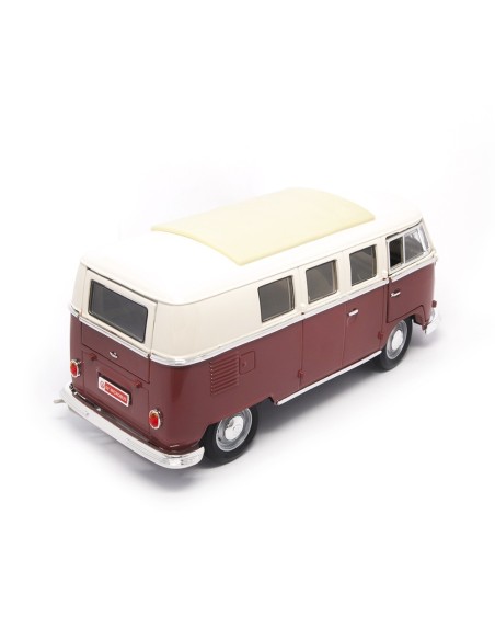 1:18 1962 VW Microbus Techo Cerrado Burgundy