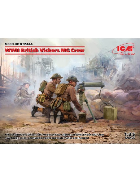 1:35 WWII British Vickers MG Crew (Vickers MG&2fig