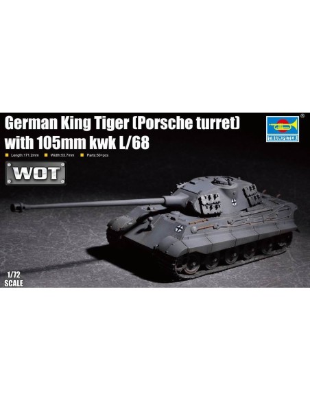 1:72 German King Tiger (Porsche turret) with 105mm