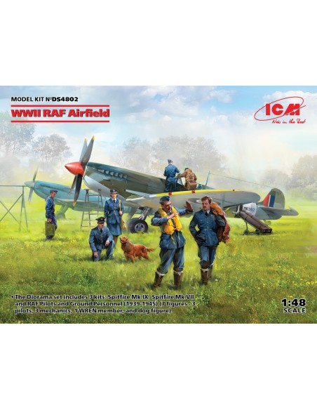 1:48 WWII RAF Airfield(SpitfireMkIX,SpitfireMkVII,