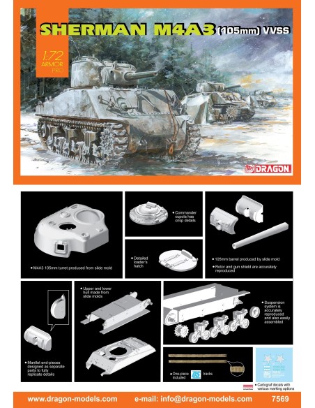 1:72 SHERMAN M4A3 105MM VVSS