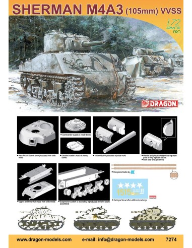 1:72 Sherman M4A3 (105mm) VVSS