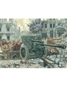 SO 1:72 WWII. ZIS 3 AT GUN WITH SERVANTS