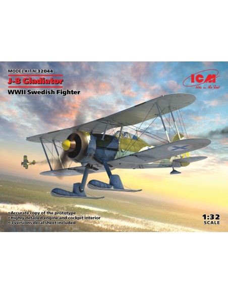 1:32 J-8 Gladiator, WWII Swedish Fighter