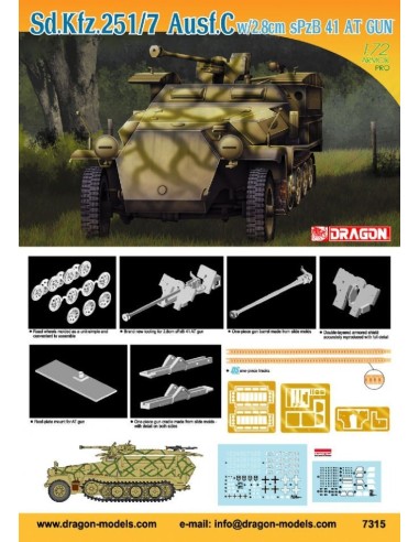 1:72 SD.KFZ.251/7 AUSF.C W/2.8CM SPZB41 AT GUN