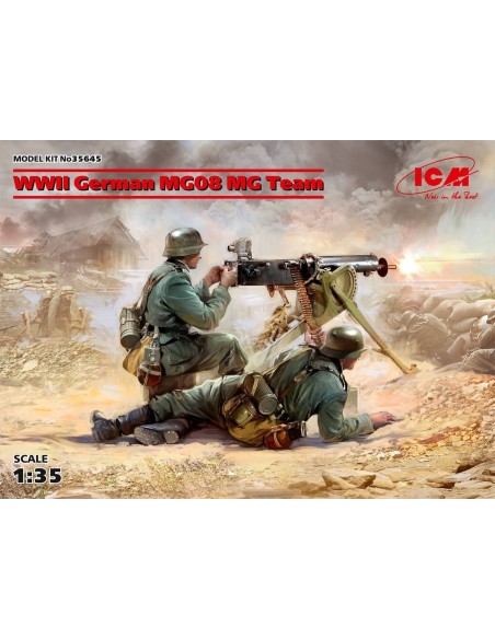 1:35 WWII German MG08 MG Team