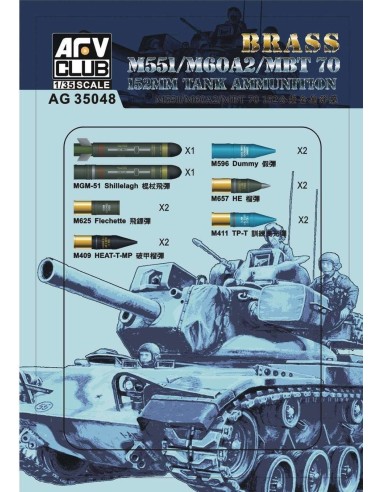 1:35 M551/60A/MBT70 152MM Ammunition (Brass)