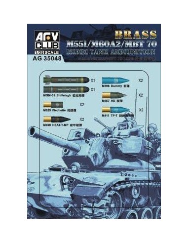 1:35 M551/60A/MBT70 152MM Ammunition (Brass)
