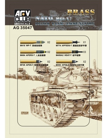 1:35 M68/L7 105mm Ammunition