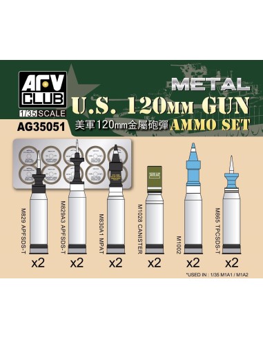 1:35 US M1A1/M1A2 M256 120mm Ammo set(Aluminium)