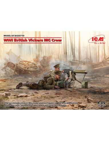 1:35 WWI British Vickers MG Crew (Vickers MG&2 fig