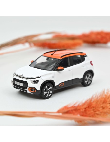 1:43 CITROEN C3 INDIAN MARKET 2021- WHITE&ORANGE