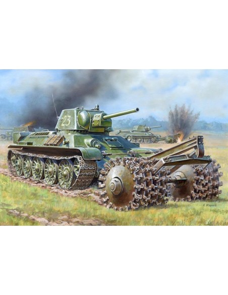 1:35 T-34/76 Soviet Tank with Mine Roller