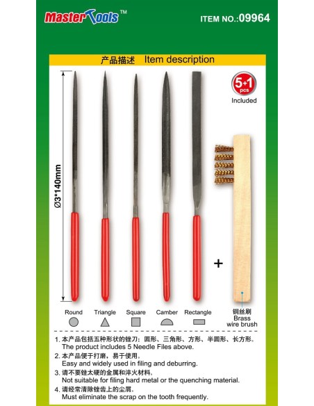 Assorted needle iles set (Middle Toothed)