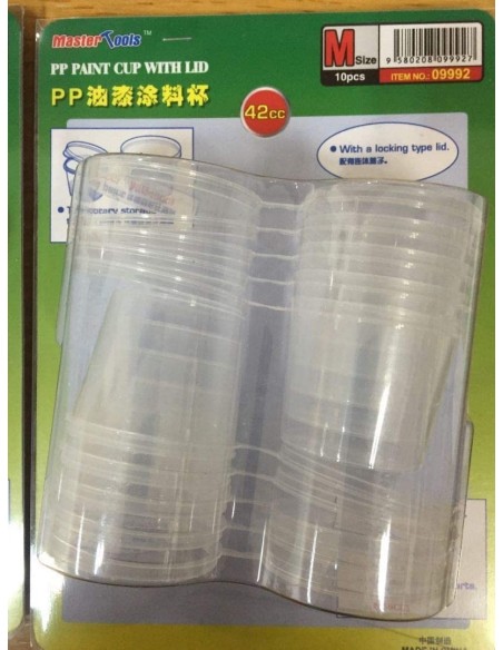 PP Paint Cup with Lid--M-size 42cc x 10 pcs