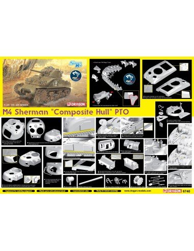 1:35 M4 SHERMAN "COMPOSITE HULL"PTO W/MAGIC TRACK