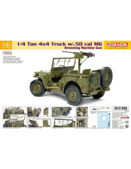 1:6 1/4 TON 4X4 TRUK W/M2.50 CAL MACHINE GUN