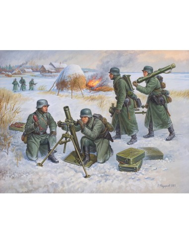 1:72 GERMAN 80MM MORTAR W/CREW WINTER UNIFORM