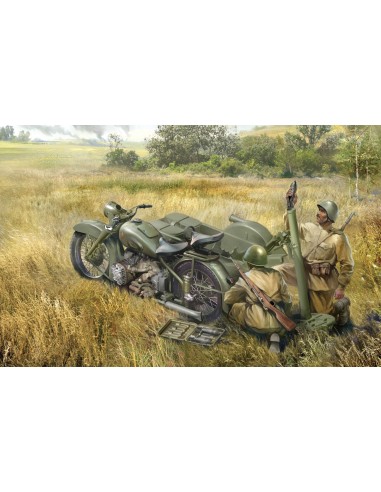 1:35 Soviet Motorcycle M-72 with Mortar