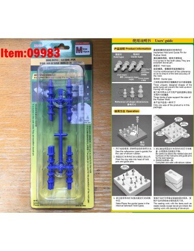 Holding/Guide pin for silicone mould-M (blue)