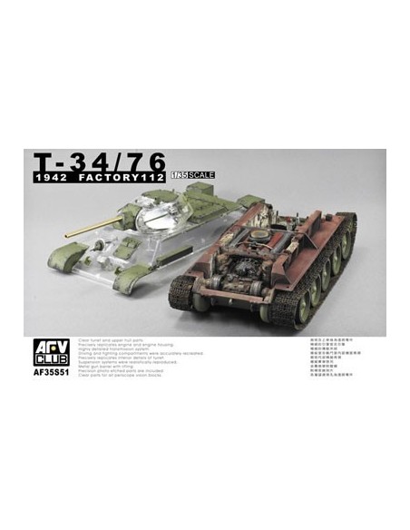 1:35 T34/76 1942 Factory 112 with transparent