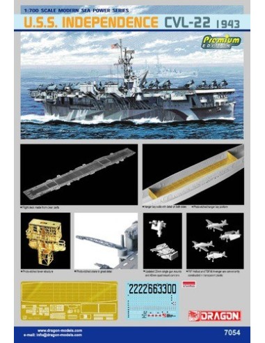 1:700 U.S.S.INDEPENDENCE CVL-22 1943