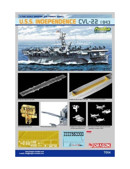 1:700 U.S.S.INDEPENDENCE CVL-22 1943